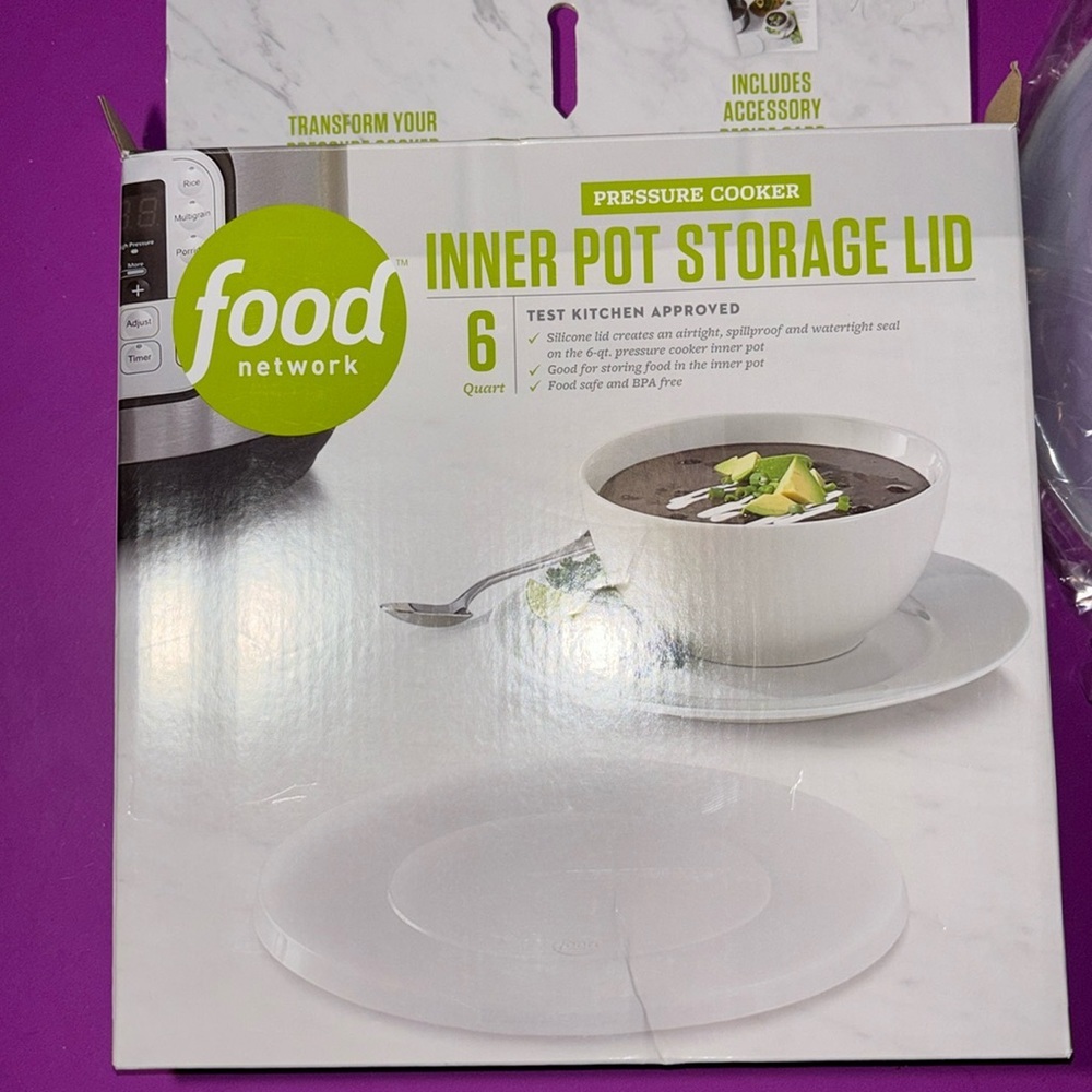 Food Network Inner Pot Storage Silicone Lid 6 Qt. Pressure Cooker BPA FREE